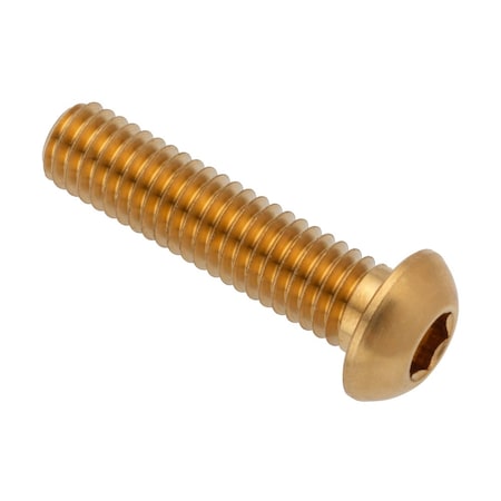 Zoro Select M6-1.00 Socket Head Cap Screw, Button, Plain Brass, 25 mm Length ZBC6X25BR