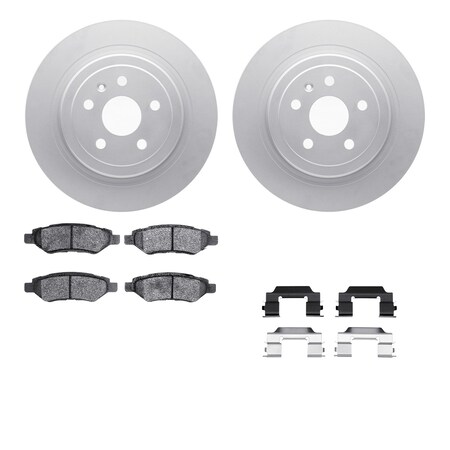 Dynamic Friction Co DFC GEOSPEC Coated Rotors with 5000 Brake Pads - Ceramic and Hardware 4512-46097