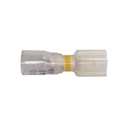 Auveco Crystal Clear Seal Fully-Insulated Male - 12-10 Awg250in, Banded Yellow, 15PK 22970