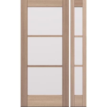 Doornmore G103, 51.5" x 82" ( 36" Door + 12" Side) Right Hand, Mahogany SDL 3 Lite Exterior Door G103-SW-3680-G103-SL_1-1_RI