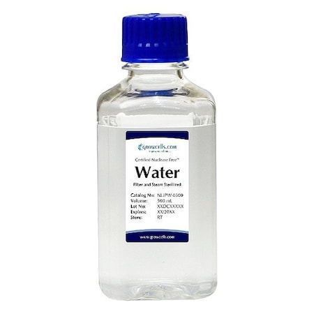 Growcells Nuclease Free Water, Bottle, 500 mL, PK144 NUPW-0500