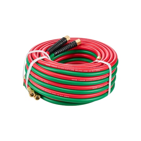 Vevor Oxygen Acetylene Hose 1/4-Inch x 50FT T Grade Hose 300PSI Max Working Pressure TTW1450A