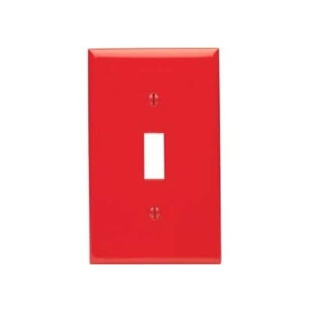Leviton Switch Wallplate, Standard Size, Gang 1, Red 80701-R