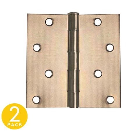 Global Door Controls 4 in. x 4 in. Zinc Plain Bearing Hinge (Set of 2) CP4040-ZC-M
