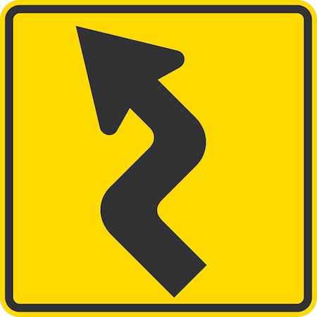 Lyle W1-3R, Right Reverse Turn Symbol, 24x24, Engineer Grade, Yellow G-12995-EG_24x24