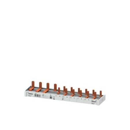 Siemens compact Pin Busbar 10mm2 connection: 3p/N RCCB N-right 1x RCCB 4-pole + 6x 5ST3783-1