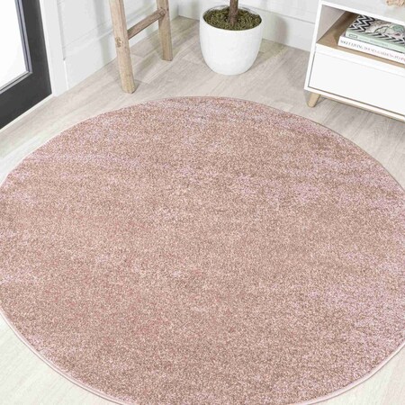Jonathan Y Haze Solid Low-Pile Pink 8 ft Round Area Rug SEU100P-8R