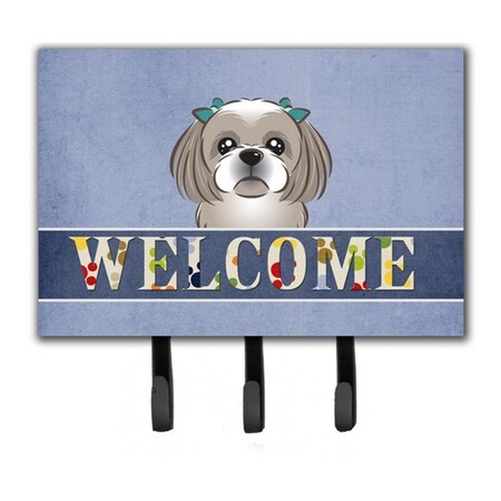 Carolines Treasures Gray Silver Shih Tzu Welcome Leash and Key Holder BB1436TH68