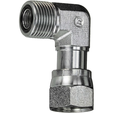 Gates Male Flat-Face O-Ring to Female Flat-Face Swivel - 90 SAE to SAE G60724-0404