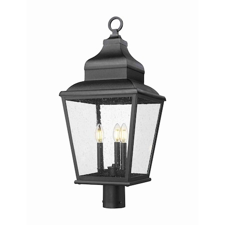 Z-Lite Raphael Sand Black 3 Light Outdoor Post Mount Fixture 5029PHBR-BK