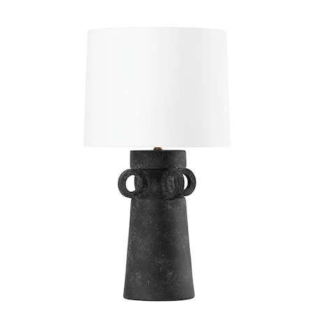 Troy Lighting Santa Cruz 1 Light Table Lamp 15.5 In. Patina Brass And Ceramic Artifact Black PTL3129-PBR/CAK