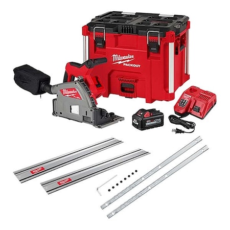 Milwaukee Tool Track Saw Kit, 6.5 in Dia, 6300 RPM 2831-21,48-08-0571,48-08-0571,48-08-0574
