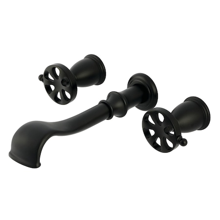 Kingston Brass Two-Handle Wall Mount Tub Faucet, Matte Black KS5020RX