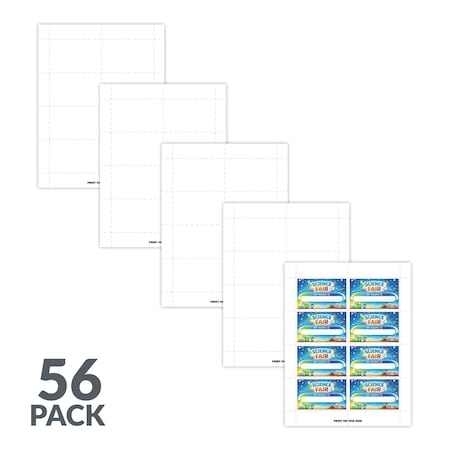 C-Line Products 3-1/2" x 2-1/4" White Replacement Name Badge Insert Sheets for Laser/Inkjet Printers, 56/PK, 5PK/BX 92423-BX