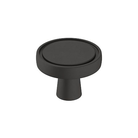 Amerock Destine 1-3/8 in 35 mm Diameter Matte Black Cabinet Knob BP36857FB