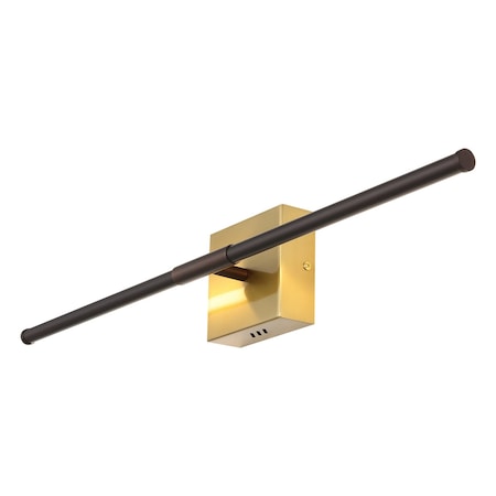 Jonathan Y Makena 28" Modern Minimalist Dimmable Integrated LED Metal Wall Sconce, Oil Rubbed Bronze/Brass Gold JYL7022F