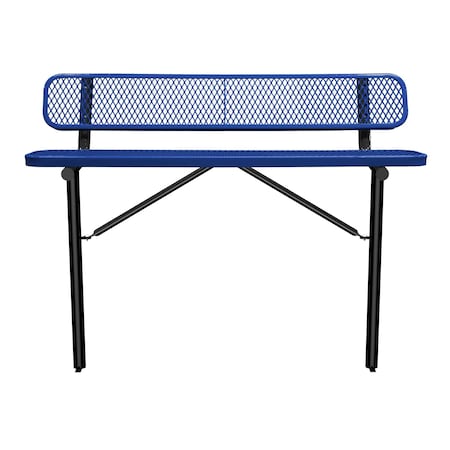 Leisure Craft Bench/Back, Ingroud Mount, 6ft., Navy B6WBIG-NAVY