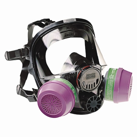 Honeywell North 7600 Series Full-Facepiece Respirator Mask, Medium/Large 760008A