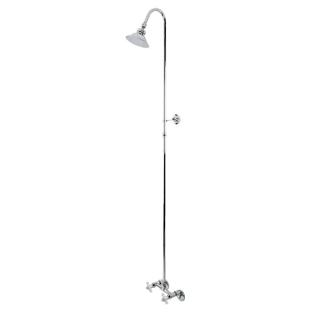 Kingston Brass Wall Mount Shower Combo, Polished Chrome CCK2131PX