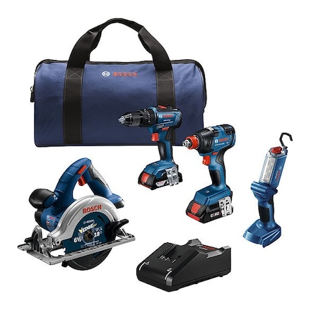 Bosch CordlessToolKit, (1)2.0Ah;(1)4.0Ah GXL18V-497B23