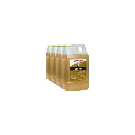 Betco FastDraw 1 pH7 Ultra Floor Cleaner, Concentrate, 67.6 fl oz (2.1 quart), Pleasant Lemon Scent, 4PK 1784700