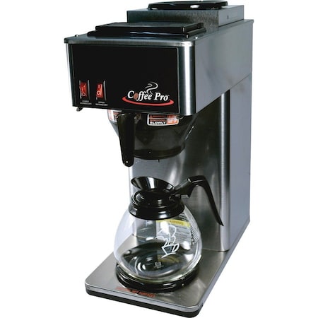 Coffee Pro Two-Burner Commercial Pourover Brewer, Stainless Steel CP2B