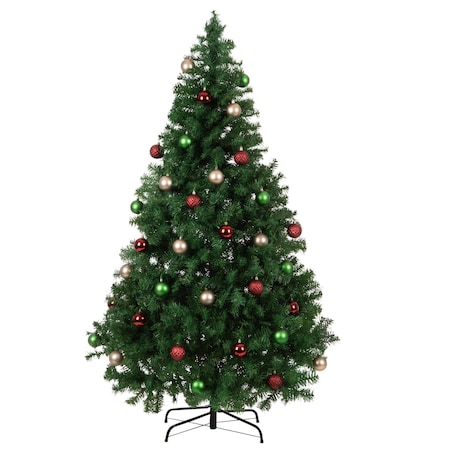 Elf Stor Artificial Christmas Tree 6ft Unlit Spruce Xmas Tree Realistic Branch Tips and Metal Stand 50-300-6