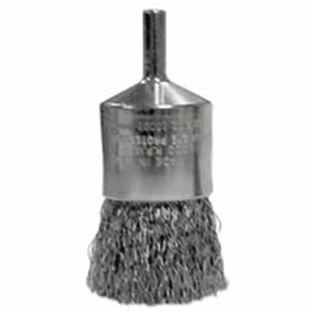 Light House Beauty 0.5 in. Nickel-Plated Cup End Brush - .01 in. Stainless Steel Crimped Wire Fill LI3125389