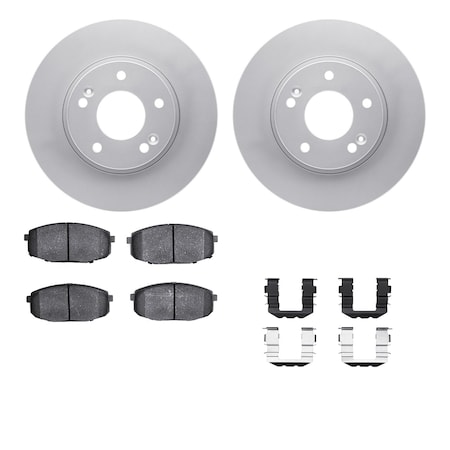 Dynamic Friction Co DFC GEOSPEC Coated Rotors with 5000 Brake Pads - Ceramic and Hardware 4512-21046