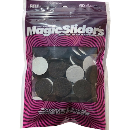 Magic Sliders 1'' Dark Brown Felt Pads, 60-Count 61992
