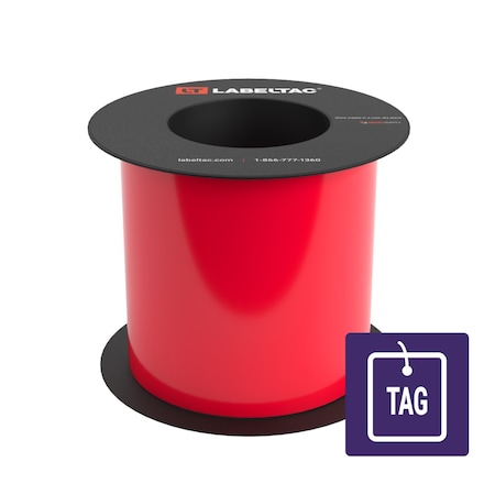 Labeltac Tear-Resistant Tag Stock 5in x 100ft LT9, Red LT504TAG-C
