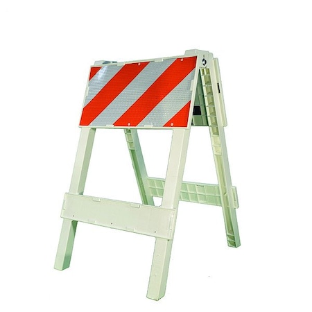 Zoro Select Type 1 Folding Barricade, Polypropylene, High-Intensity Prismatic, 40 in Height, 40 in Length 97-01-00101