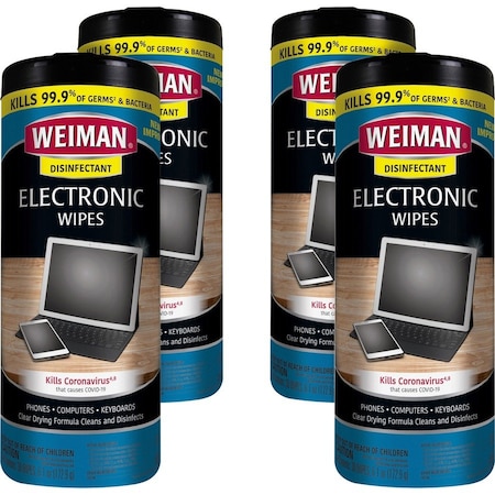Weiman Disinfectant Electronic Wipes, 30 Sheets, 4PK 93A