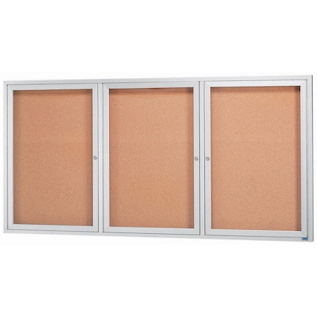 Aarco Illuminated Enclosed Bulletin Board w/ Clear Satin Anodized Al Frame, 36''Hx72''W DCC3672-3RI