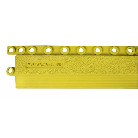 Wearwell Antifatigue Mat, 36 in L x 3 in W, 5/8" Thickness, Rubber, Yellow 578.EDGINGFGRYL