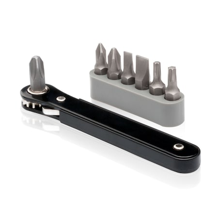 Neiko 0.25 in Drive 90-Degree CrV Steel Mini Ratchet Screwdriver Set, 8-Pieces 03044A