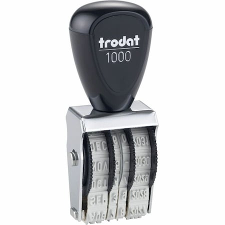Trodat Rubber Date Stamp, Date Stamp, 4 Bands, Assorted, Rubber, Steel RD010
