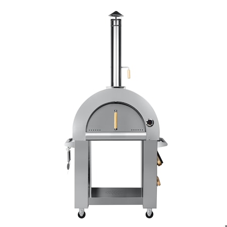Koolmore 32 in.Outdoor Wood Fired Pizza Oven in Stainless-Steel KM-OKS-WFPO KM-OKS-WFPO
