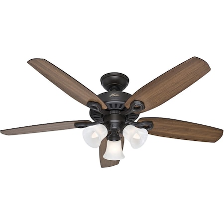 Hunter Builders Plus 52'' New Bronze Ceiling Fan with Light Kit 53238