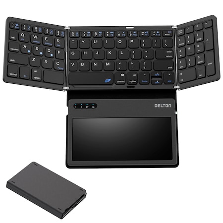 Delton Foldable Portable Wireless Keyboard with Touchpad - Black F92