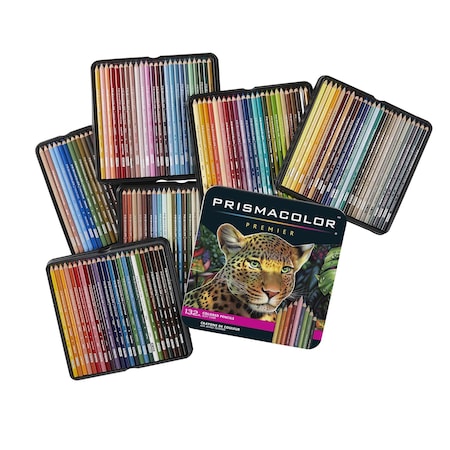 Prismacolor Premier Colored Pencils Tin, Soft Core, Assorted, 132-Piece Set 4484