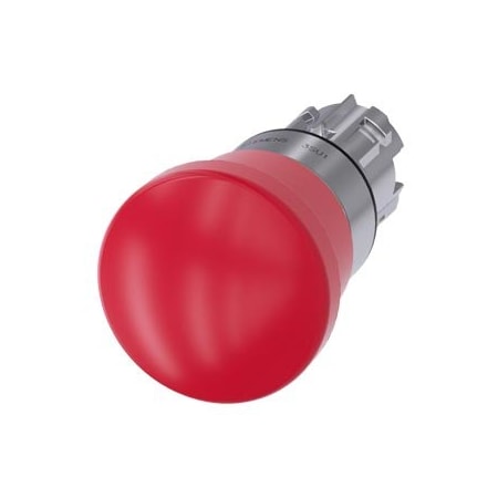 Siemens EMERGENCY STOP mushroom pushbutton, 22 mm, round, metal, shiny 3SU1050-1HA20-0AA0-ZY11