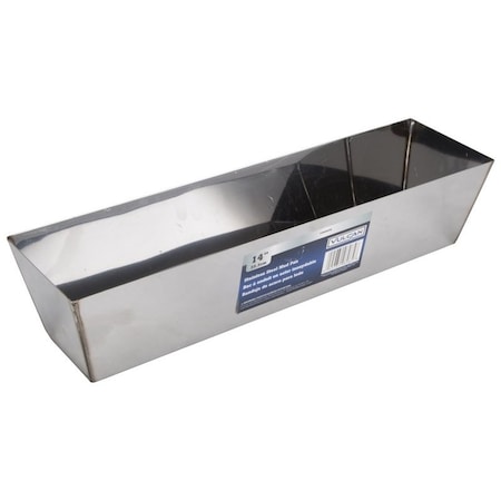 Vulcan Drywall Mud Pan, 120 cu-in Capacity, 14-1/4 in L Bottom, 2-3/4 in W Bottom, Stainless Steel C052253L