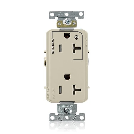 Leviton Dec Plus Rec 20A 125V TR 1Mrk-Ctrl Ivr TDR20-S1I