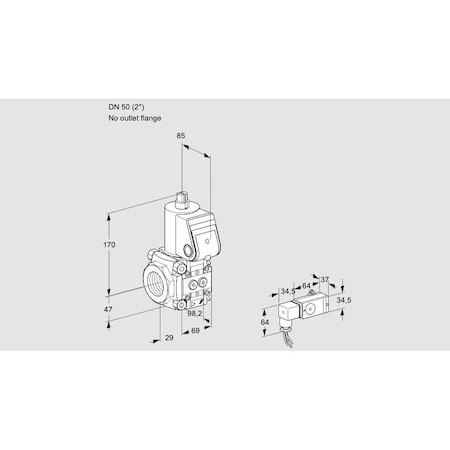 Honeywell Kromschroder Solenoid Gas Safety Valve - VAS2T50, 500 mbar, IP65, Class A KS88026857