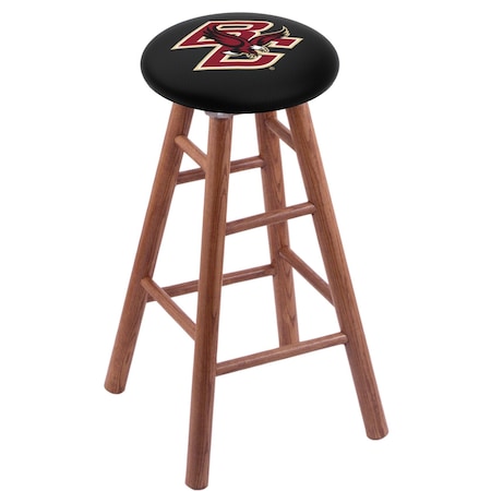 Holland Bar Stool Co Oak Counter Stool, Medium Finish, Boston College Seat RC24OSMed