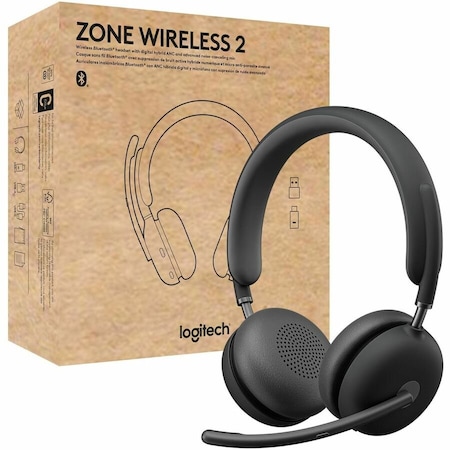 Logitech Zone Wireless 2 Headset, UC, USB-C Receiver with USB-A Adapter 981001310