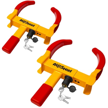 Av Steel Universal Wheel Lock Clamp, Heavy Duty Trailer Wheel Lock, 2pc AV-900201W
