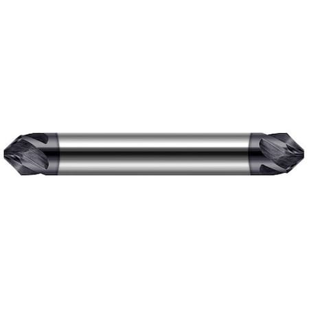 Harvey Tool Chamfer Cutter-Flat End-Helical Flutes, 676916-C3, AlTiN, 45 Deg Angle Per Side, 1/4" Shank Diameter 676916-C3