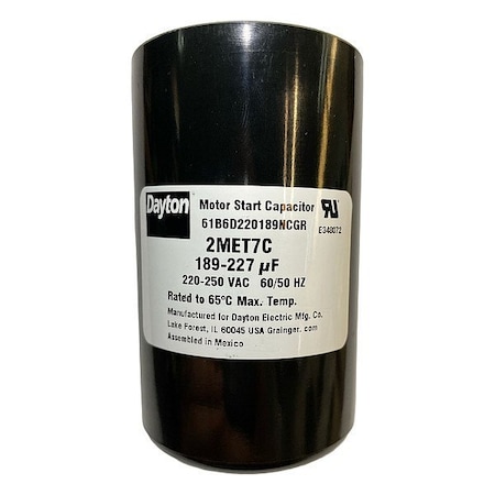 Dayton Motor Start Capacitor, Round 2MET7